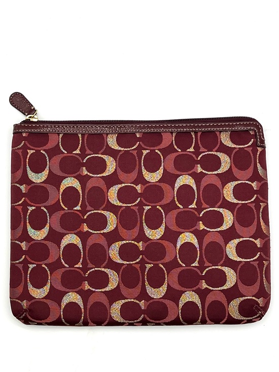 Coach Handbags - Coach Burgundy Signature Jacquard Padded iPad Tablet Sleeve